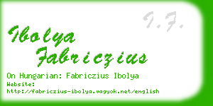 ibolya fabriczius business card